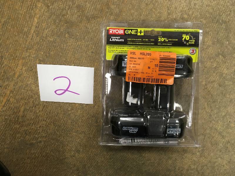 Ryobi  18-Volt ONE Lithium-Ion Compact Battery Pack 1.3Ah (2-Pack) in good conition