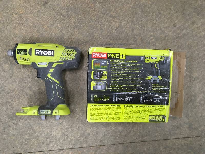 Ryobi  18-Volt ONE Cordless 14 in. Quietstrike Pulse Driver (Tool-Only) with Belt Clip in good condition