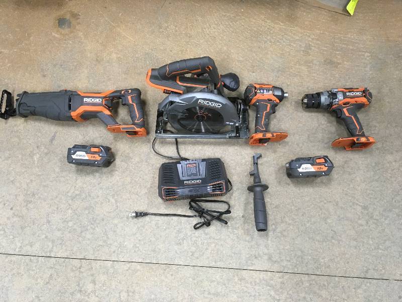RIDGID  18-Volt GEN5X Cordless Lithium-Ion Combo Kit (5-Tool) with (2) 4.0Ah HYPER Lithium-Ion Batteries, Charger and Bag