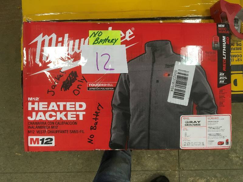 Milwaukee  Large M12 12-Volt Lithium-Ion Cordless Gray Heated Jacket ONLY