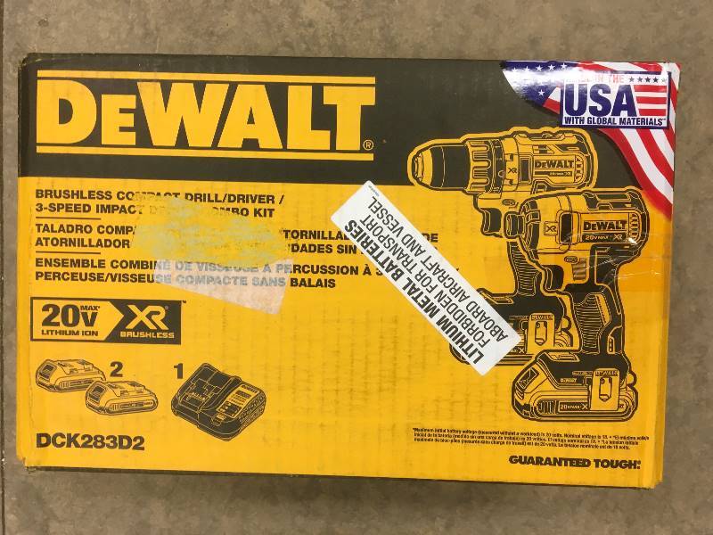 DEWALT  20-Volt MAX XR Lithium-Ion Cordless Brushless DrillImpact Combo Kit (2-Tool) with (2) Batteries 2Ah, Charger and Bag