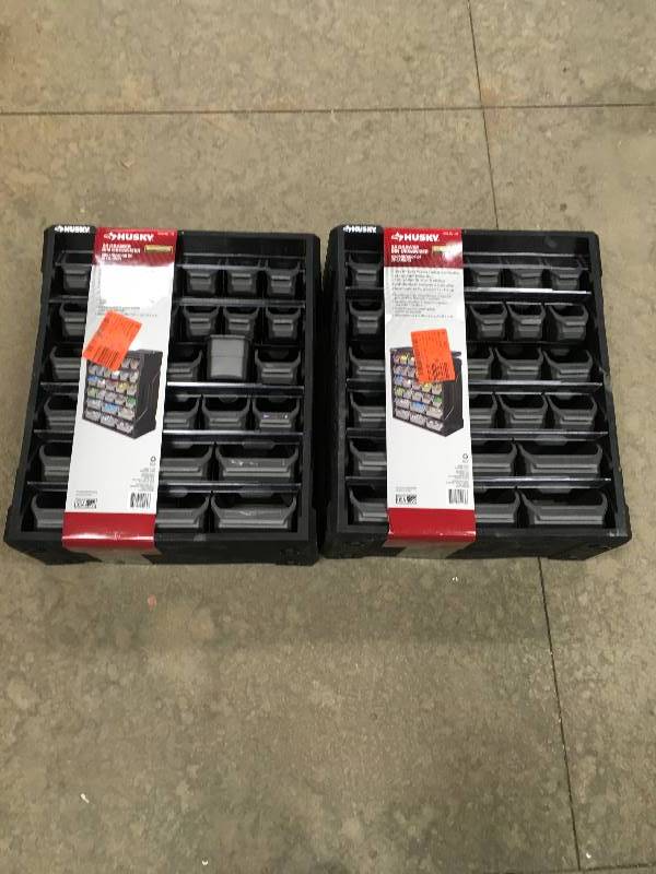 2 Husky 28Drawer Small Parts Organizer good condition KX Real Deal