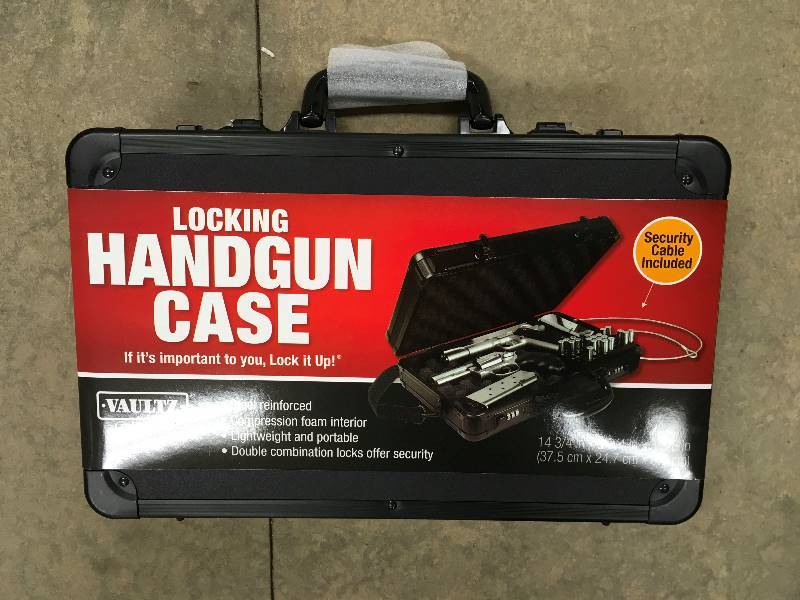 Vaultz  Locking Gun Case with Security Tether and Hard-Sided in Tactical Black in good condition