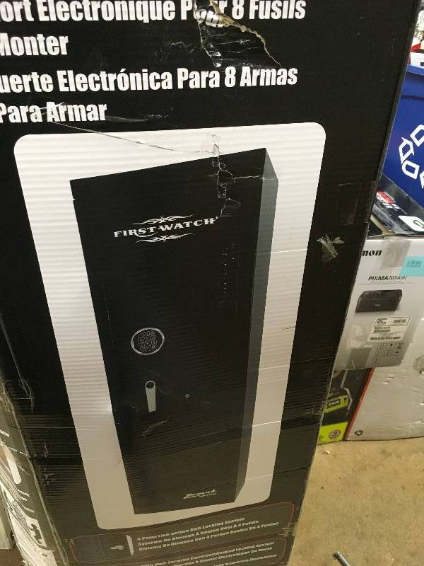 First Watch 8-Gun RTA Security Cabinet with Electronic Locking System not used