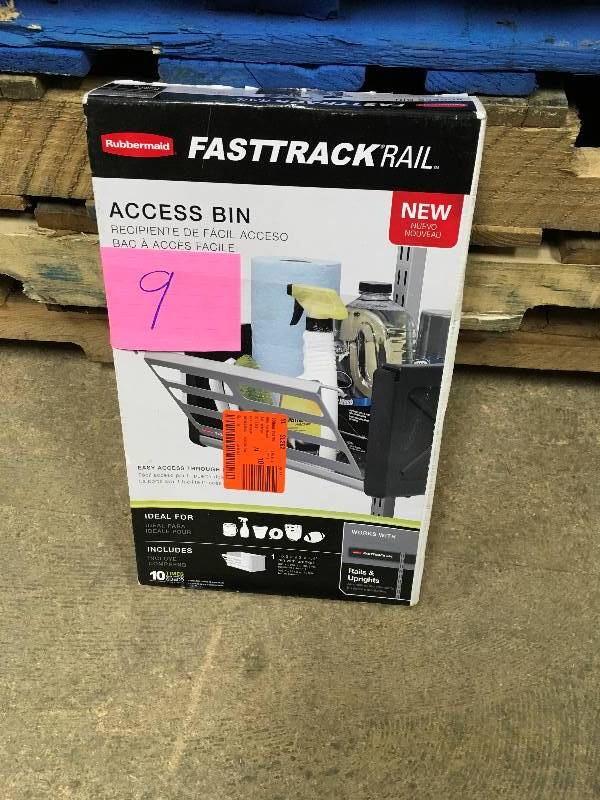 Rubbermaid Fasttrack Garage 1 Piece GrayBlack Steel Access Bin
