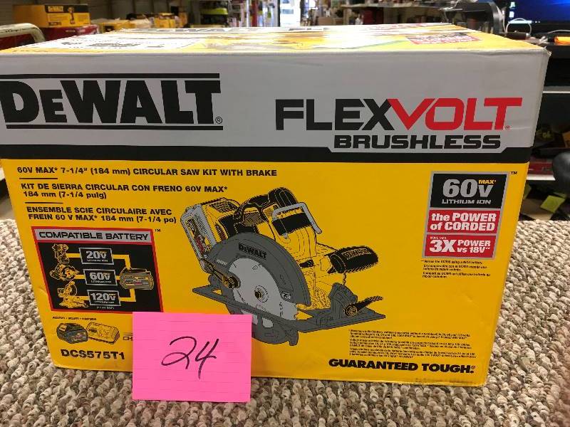 DeWalt FlexVolt Brushless 60 Volt Max 7-14 Circular Saw Kit with Brake Open  box never used