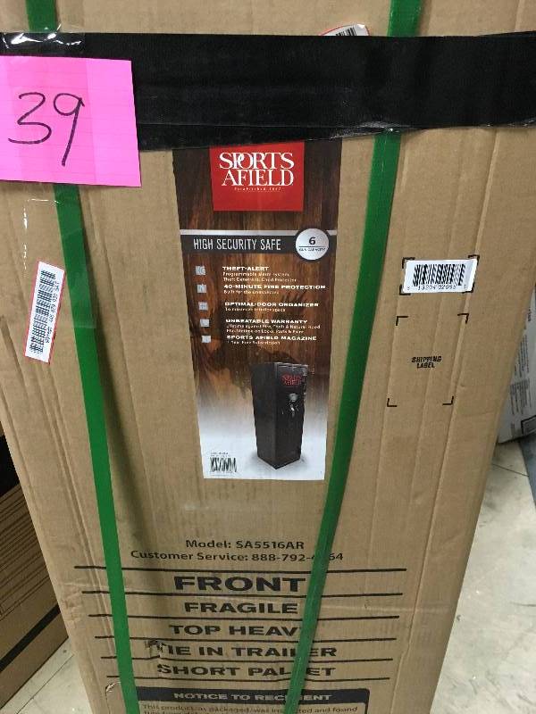 Sports Afield Tactical Series 6 Gun Fire Rated, E-Lock Gun Safe, Flat Black Open  box never used