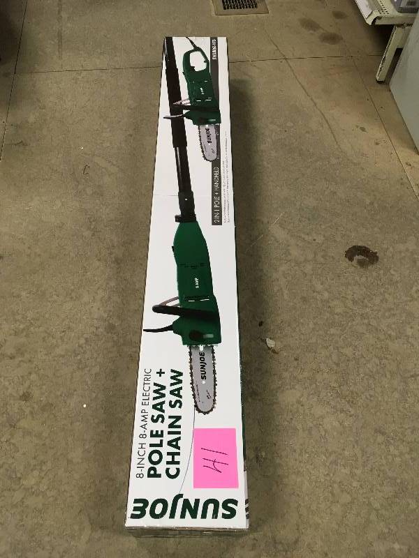 Sun Joe Electric Pole Chain Saw with a 7.5 Amp Motor Open  box never used