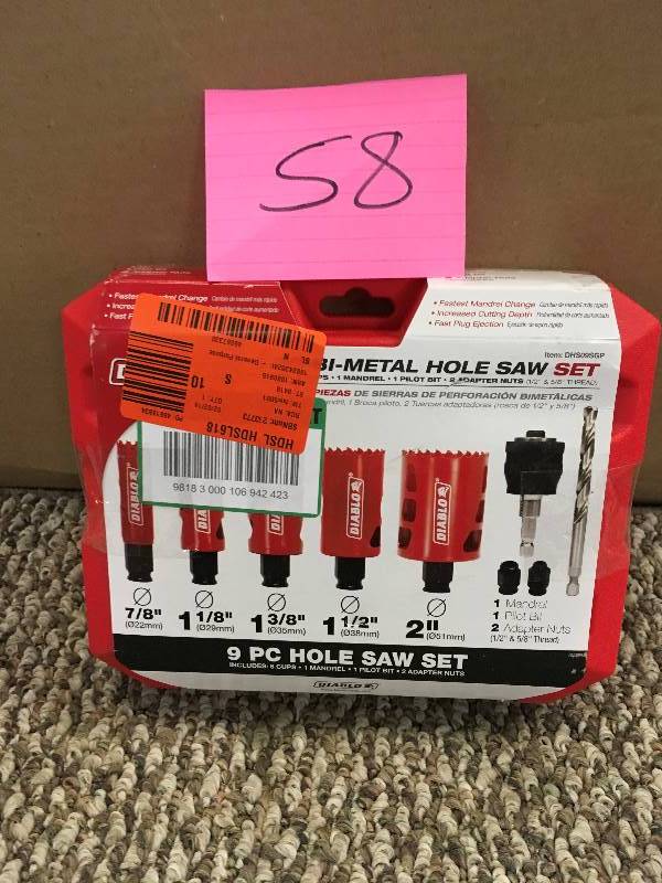 Freud 9 Piece Bi-Metal Hole Saw Set not used