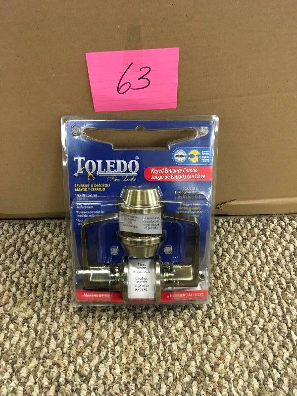Toledo Fine Locks Segovia Double Cylinder Antique Brass Lever Combo Set Open  box never used