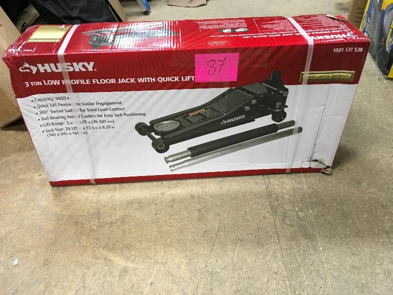 Husky 3 Ton Low Profile Floor Jack with Quick Lift new
