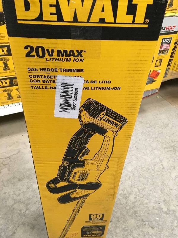 DeWalt 20 Volt MAX Lithium-Ion 5Ah Hedge Trimmer Open  box never used