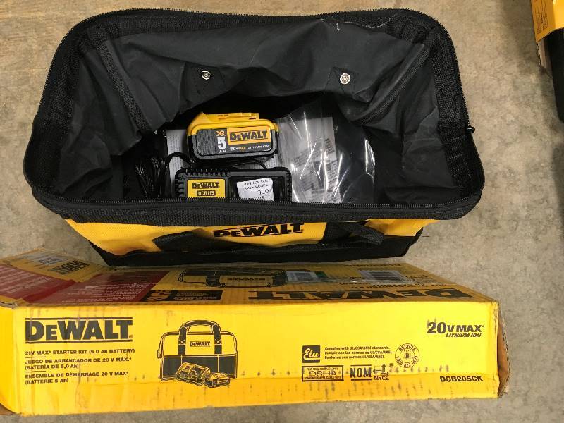 DeWalt 20 Volt MAX Starter Kit (5.0 Ah Battery) Open  box never used