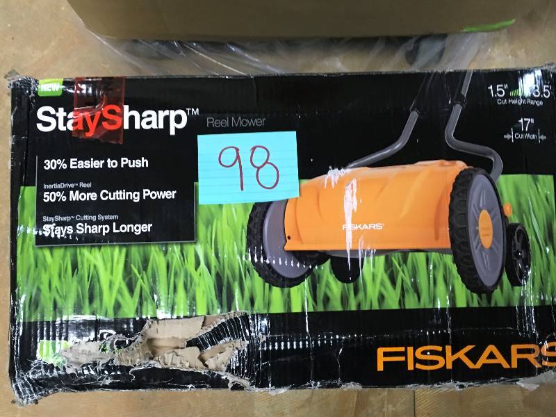 StaySharp Fiskars Reel Mower Open  box never used