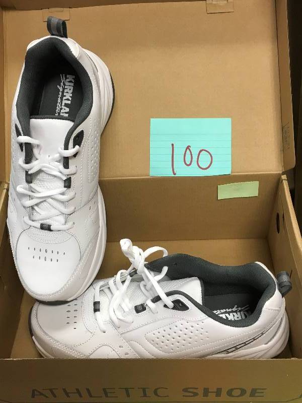 Kirkland Signature Mens White Leather Athletic Shoes Casual Leisure - Size 10.5 Open  box never used