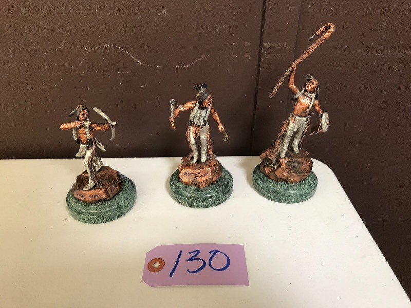 lot 130 image: 3 LEGENDS STATUES