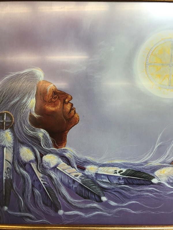 lot 152 image: GRANDFATHER NATIVE AMERICAN PRINT
