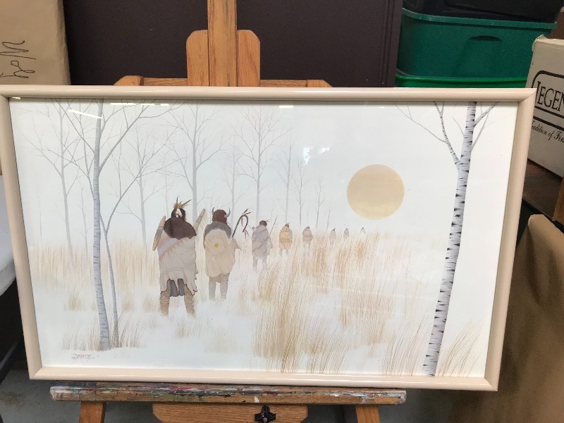 lot 156 image: WINTER WAR ROAD NATIVE AMERICAN PRINT