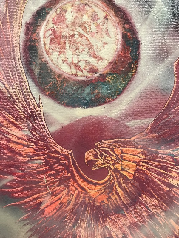 lot 161 image: SOARING EAGLE NATIVE AMERICAN PAINTING