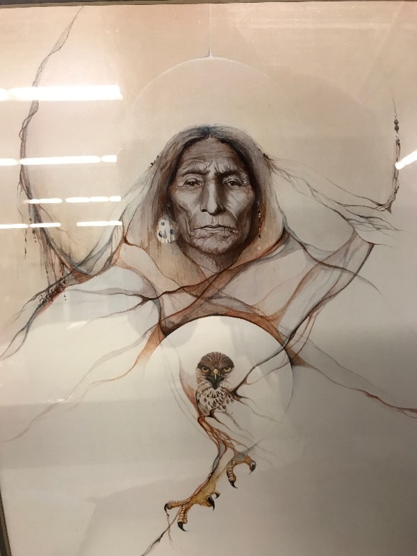 lot 162 image: OWL SPIRIT NATIVE AMERICAN PRINT