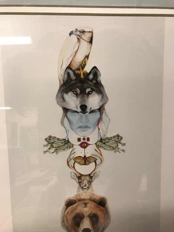 lot 163 image: TOTEM POLE NATIVE AMERICAN PRINT