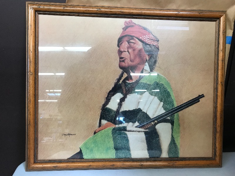 lot 165 image: PUEBLO MEDICINE MAN NATIVE AMERICAN PRINT