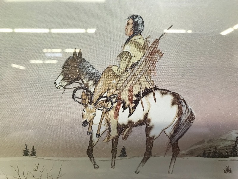 lot 169 image: WINTER HUNT NATIVE AMERICAN PRINT