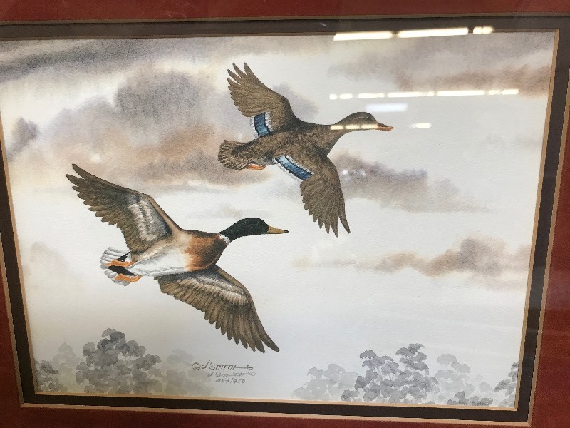 lot 171 image: DUCKS IN FLIGHT PRINT