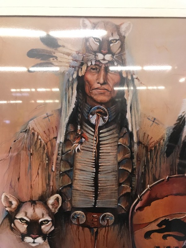 lot 184 image: SPIRIT OF THE CAT NATIVE AMERICAN PRINT