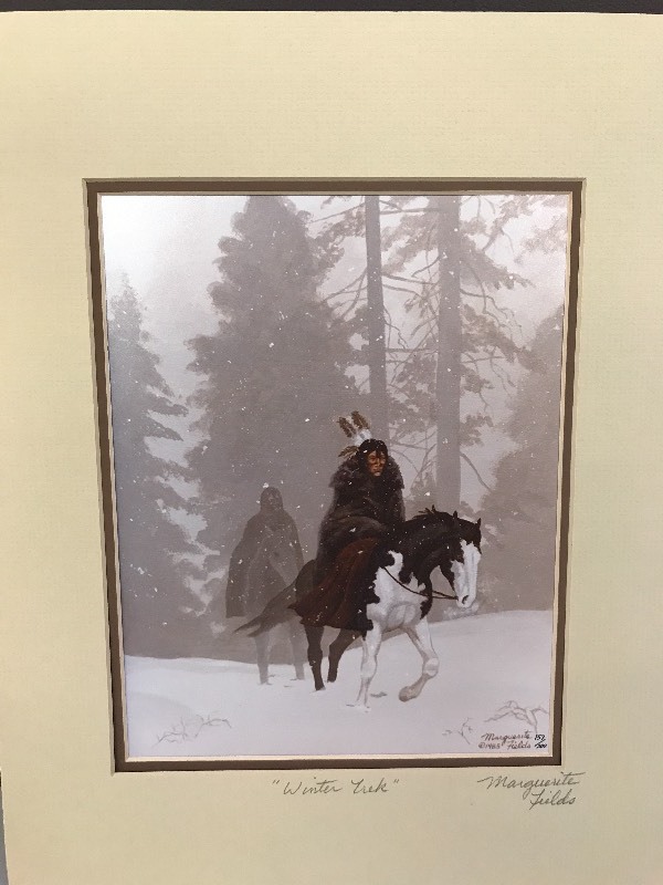 lot 188 image: WINTER TREK AND CRY OF THE WOLF NATIVE AMERICAN PRINTS