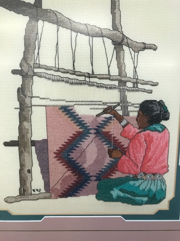 lot 189 image: BLANKET MAKER NATIVE AMERICAN NEEDLE POINT ART