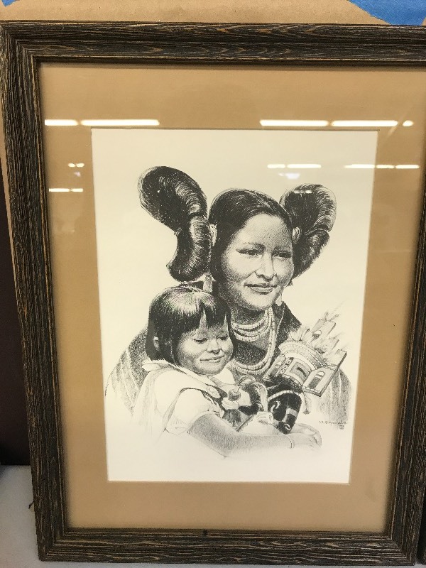 lot 191 image: ZUNI MOTHER AND MOTHER & CHILD NATIVE AMERICAN PRINTS