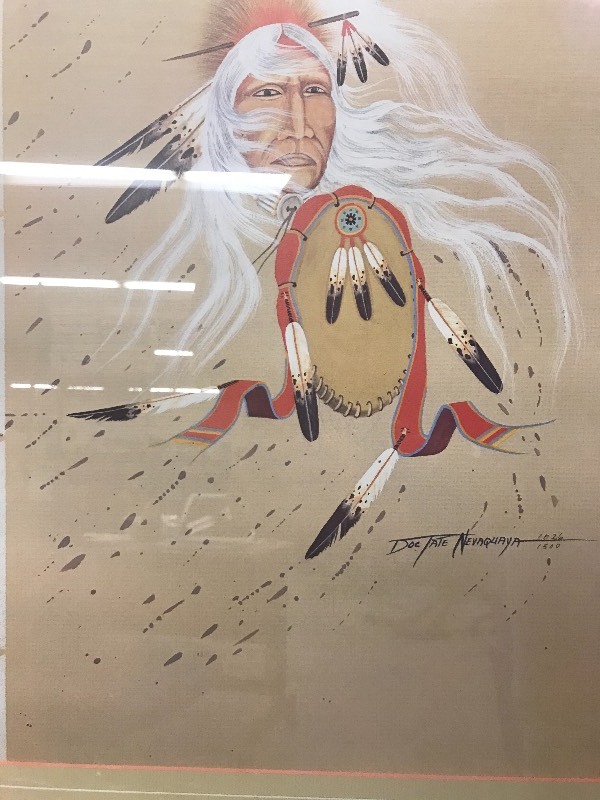lot 197 image: MEDICINE MAN DREAMING NATIVE AMERICAN PRINT