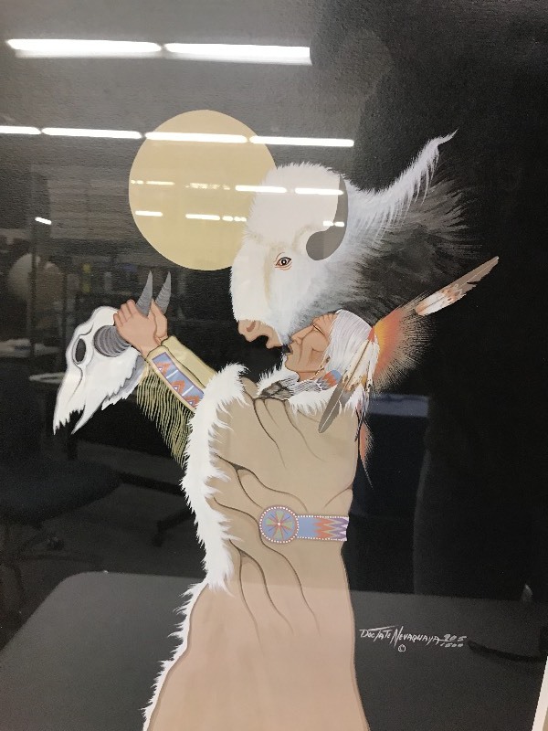 lot 198 image: CALLING THE BUFFALO NATIVE AMERICAN PRINT