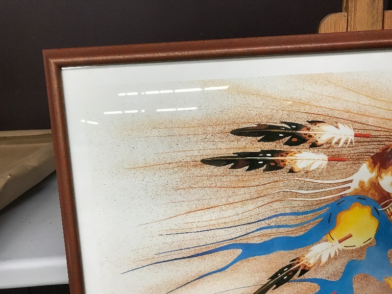 lot 219 image: EAGLE HORSE SHIELD NATIVE AMERICAN PRINT