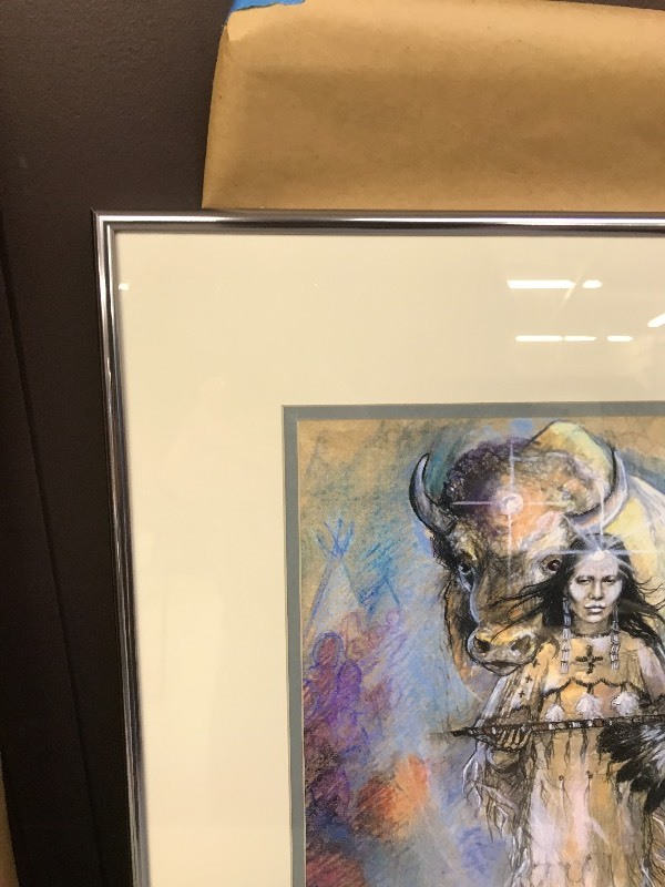 lot 222 image: THE SACRED GIFT NATIVE AMERICAN PRINT
