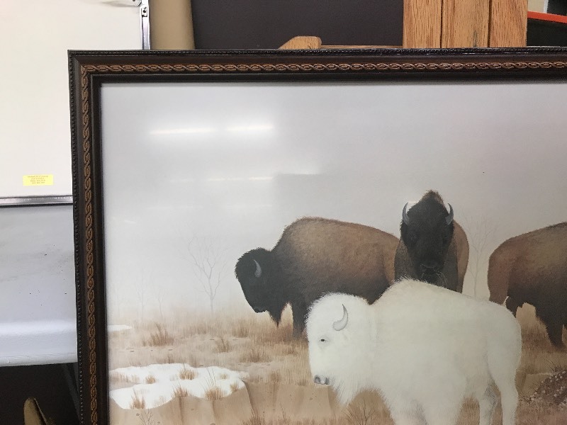lot 223 image: WHITE BUFFALO NATIVE AMERICAN PRINT