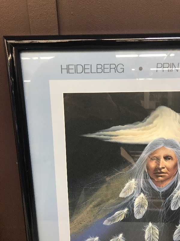 lot 230 image: FEATHERS IN THE WIND NATIVE AMERICAN PRINT