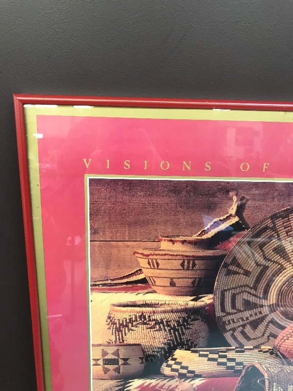 lot 232 image: VISIONS OF AMERICA INDIAN BASKETS FRAMED POSTER PRINT
