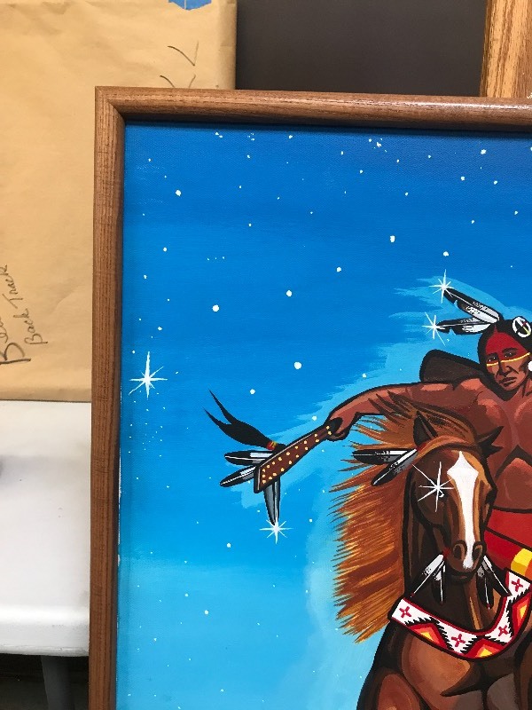 lot 239 image: STAR CHASER NATIVE AMERICAN PAINTING