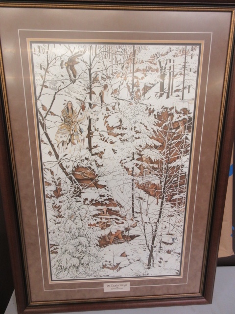 lot 243 image: ON EAGLES WINGS NATIVE AMERICAN NPRINT
