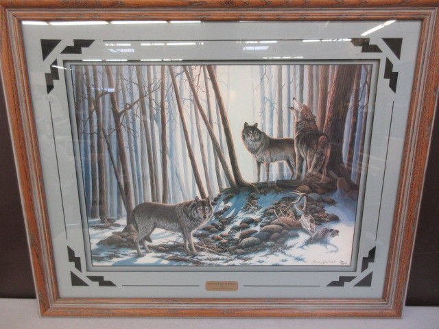 lot 244 image: EARLY MORNING GATHERING NATIVE AMERICAN LITHOGRAPH