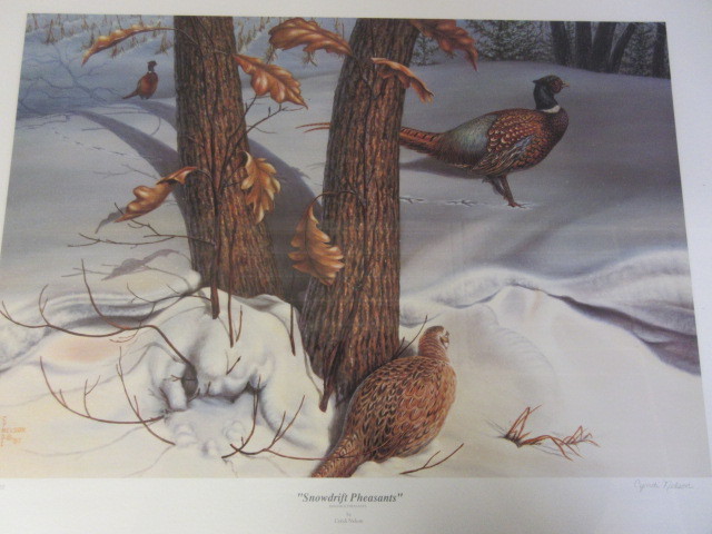 lot 260 image: SNOW DRIFT PHEASANTS NATIVE AMERICAN PRINT