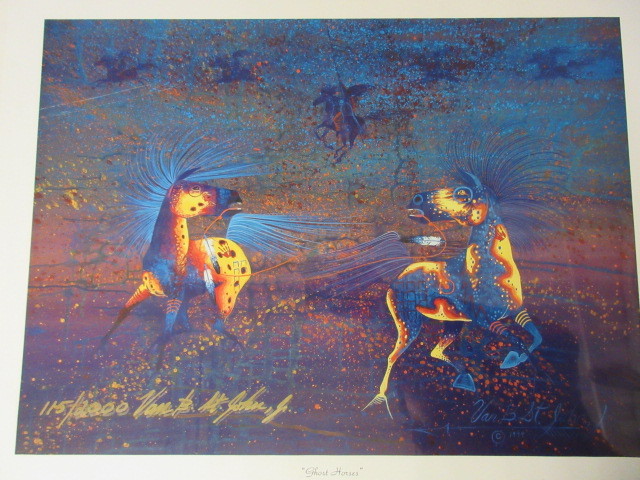 lot 261 image: GHOST HORSES NATIVE AMERICAN PRINT