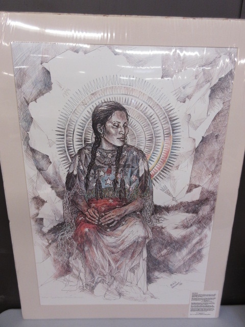 lot 264 image: SPIRIT DANCER NATIVE AMERICAN PRINT