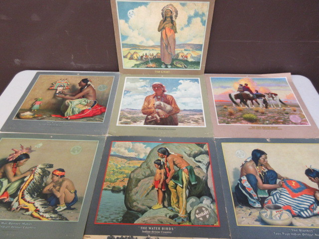 lot 276 image: RAILWAY CALENDAR NATIVE AMERICAN LITHOGRAPHS