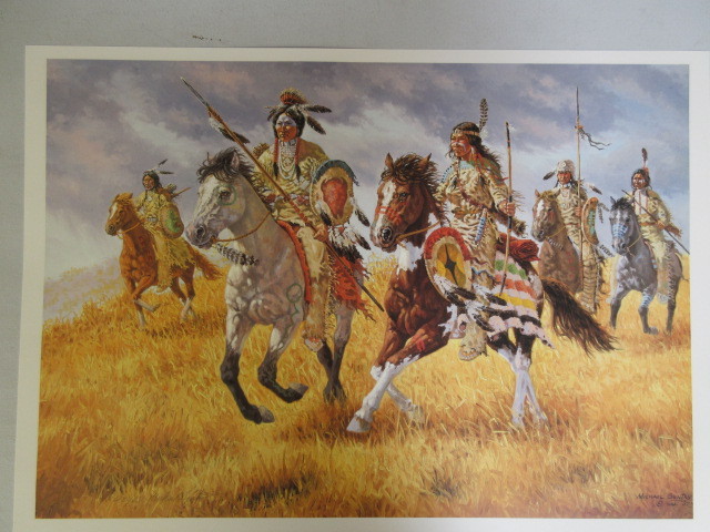 lot 303 image: WITH THE WIND NATIVE AMERICAN PRINT