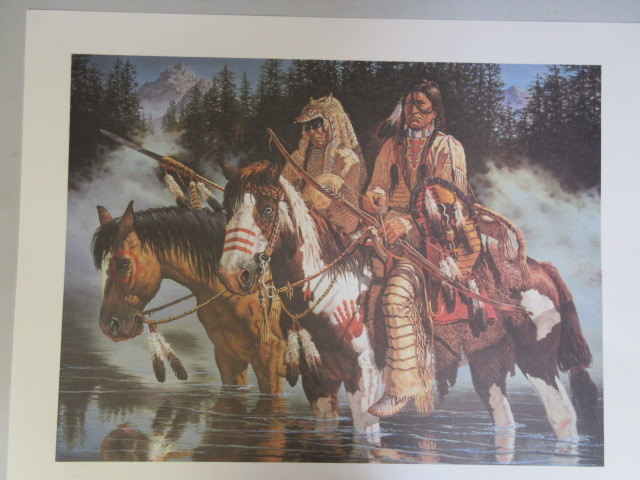 lot 304 image: WHITE QUIVER & SCOUT NATIVE AMERICAN PRINT