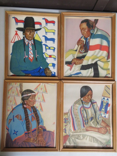 lot 338 image: GREAT NORTHERN RR BLACKFEET PRINTS BY WINOLD REISS