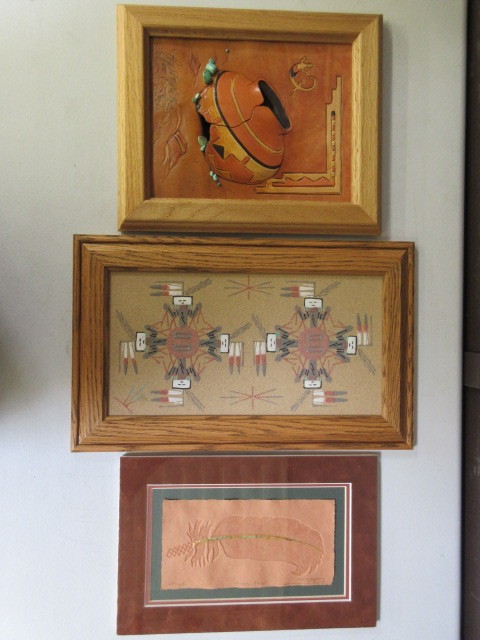 lot 341 image: LEATHER, SAND AND PAPER ART
